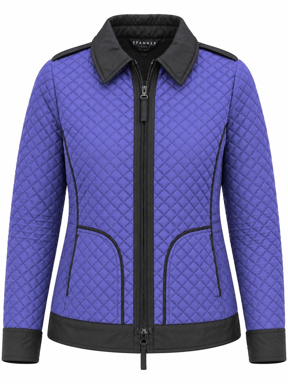 SPANNER SPORT | Purple Diamond Quilted Three Season Jacket Black Trim | S